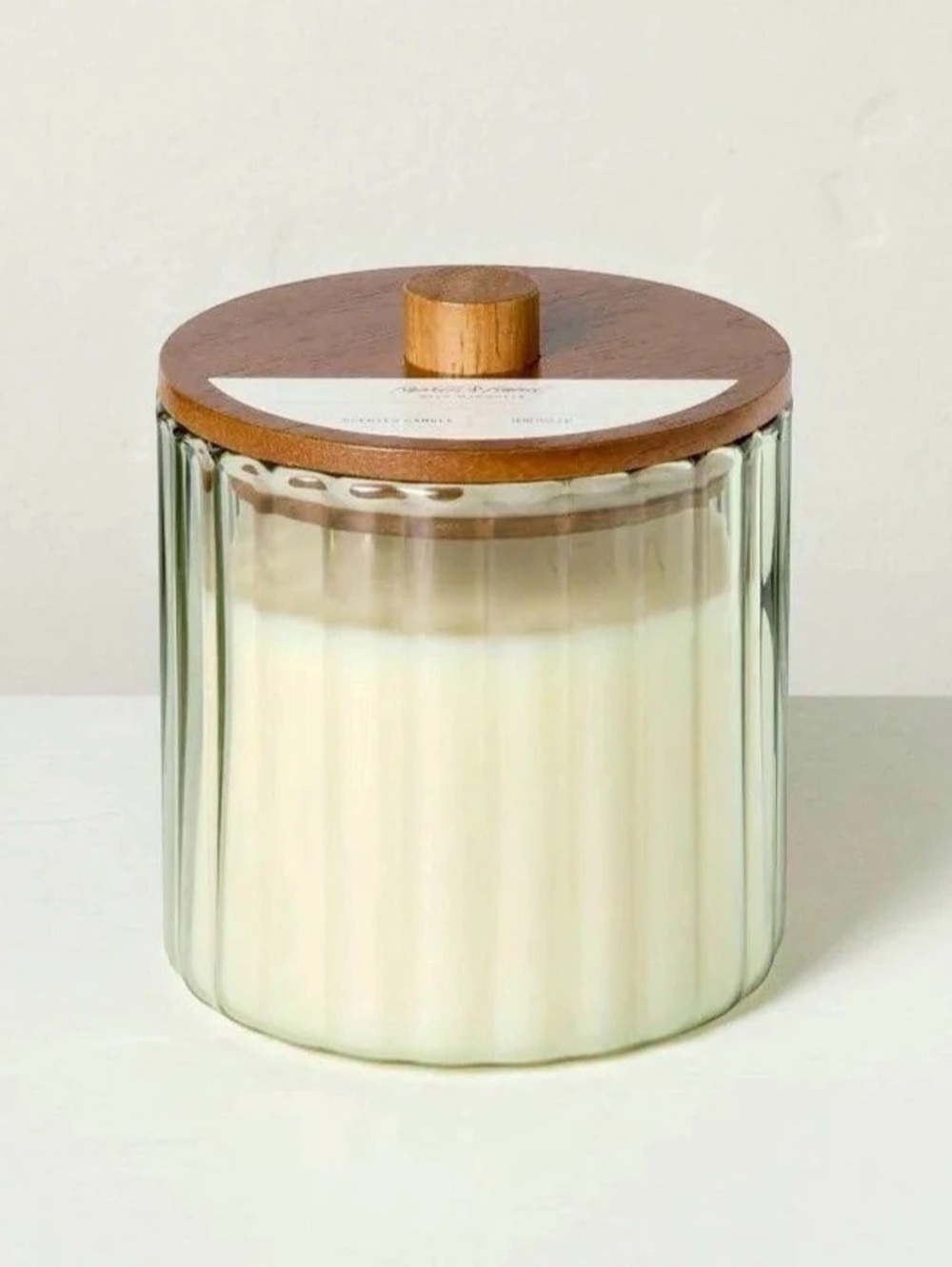 New- Pomelo- Hearth & Hand with Magnolia 2-Wick Glass with Wooden Lid Jar Candle